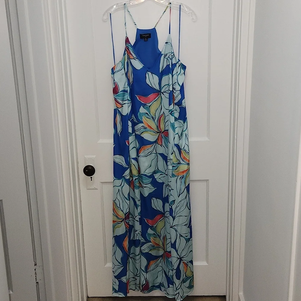 Tahari ASL Tropical Maxi Dress Size Medium - Picture 2 of 8